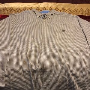 3XB Chaps Brown and White Plaid Long Sleeve Shirt
